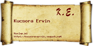 Kucsora Ervin névjegykártya
